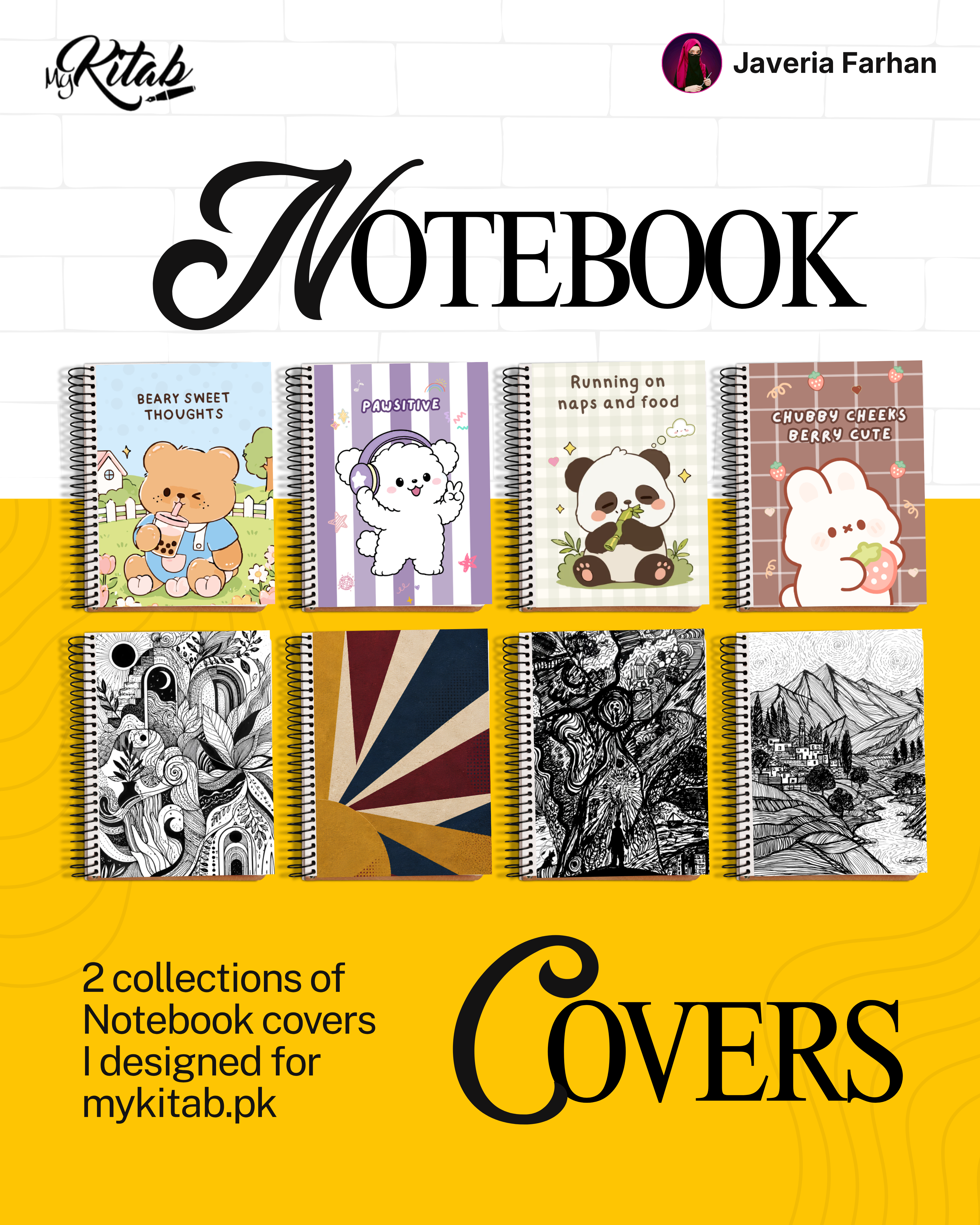 MyKitab.pk 12 Notebook Covers